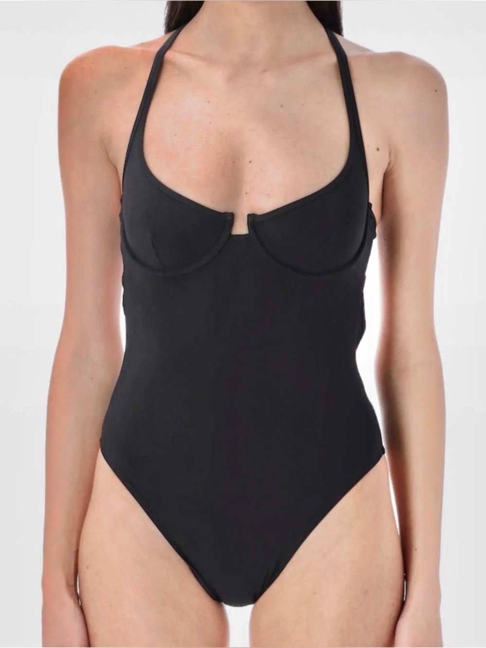Brown Lido Halter Underwire One-Piece Swimsuit - Women
